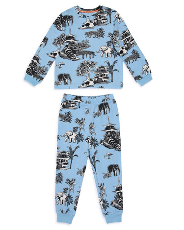 Kids' Animal Garden Print Long Pyjama Set